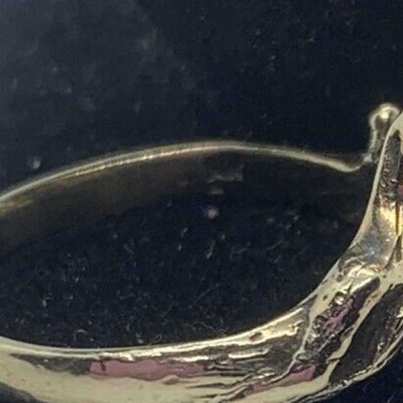 Vintage 14K Yellow Gold Ring W/Green Emerald Wrapped Branch Design Size 7 - Picture 8 of 8